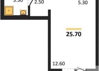 Однокомнатная квартира на продажу, 25.7 м2, Новосибирск, улица Связистов, 162к4с, ЖК Азимут