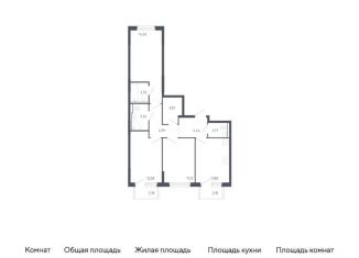 Продам 3-комнатную квартиру, 72.9 м2, Тюменская область, жилой комплекс Чаркова 72, 1.3