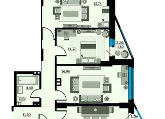 Продажа трехкомнатной квартиры, 75 м2, Ростов-на-Дону, Красноармейская улица, 157В/83с2, Кировский район