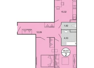 Продам 2-комнатную квартиру, 68 м2, Ставрополь, ЖК Семейный, улица Чапаева, 4/1Б