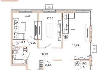 3-комнатная квартира на продажу, 90.1 м2, Пенза, улица Бутузова, с1