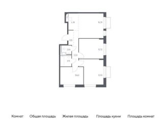 3-ком. квартира на продажу, 70.5 м2, Московская область, жилой комплекс Томилино Парк, к6.2