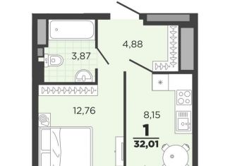 Продам 1-комнатную квартиру, 32 м2, Рязань, ЖК Северный