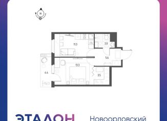 Продажа 1-ком. квартиры, 38 м2, Санкт-Петербург, ЖК Новоорловский