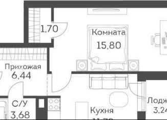 Продается 1-комнатная квартира, 40.9 м2, Москва, жилой комплекс Аквилон Митино, к1, ЖК Аквилон Митино