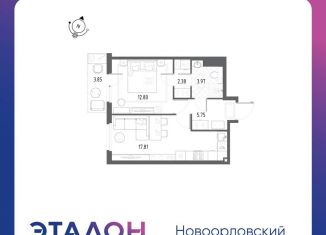 Продаю 1-ком. квартиру, 43.8 м2, Санкт-Петербург, ЖК Новоорловский