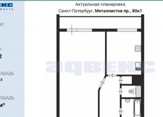 Продаю 1-комнатную квартиру, 36 м2, Санкт-Петербург, проспект Металлистов, 80к1