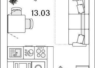 Продажа квартиры студии, 20.3 м2, Санкт-Петербург, муниципальный округ Финляндский