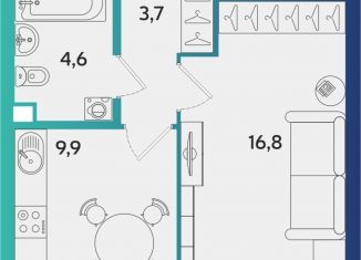 Продажа однокомнатной квартиры, 35 м2, Альметьевск, Объездная улица, А4-1