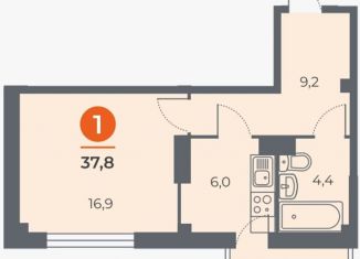 Продается 1-комнатная квартира, 37.8 м2, Ростов-на-Дону, ЖК Сокол Град, проспект 40-летия Победы, 63/17с1