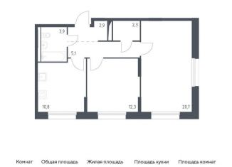 2-комнатная квартира на продажу, 58 м2, Москва, жилой комплекс Молжаниново, к1, метро Пятницкое шоссе