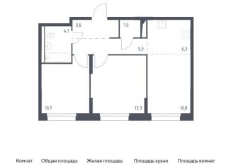 3-комнатная квартира на продажу, 55.3 м2, Москва, жилой комплекс Молжаниново, к1, метро Пятницкое шоссе