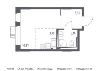 Продается квартира студия, 21.8 м2, деревня Мисайлово, микрорайон Пригород Лесное, к11.2