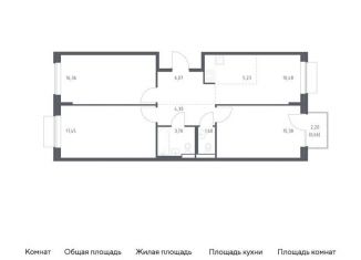 Продается 3-комнатная квартира, 81.2 м2, Москва, жилой комплекс Новое Внуково, к27