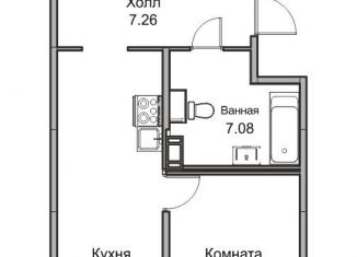 2-комнатная квартира на продажу, 38 м2, Санкт-Петербург, метро Беговая