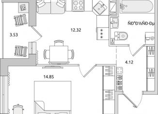 Продам 1-ком. квартиру, 38.9 м2, Санкт-Петербург, Красногвардейский переулок, 23У, муниципальный округ Чёрная Речка