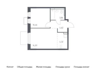 1-комнатная квартира на продажу, 38.2 м2, Московская область, жилой комплекс Новое Видное, 15