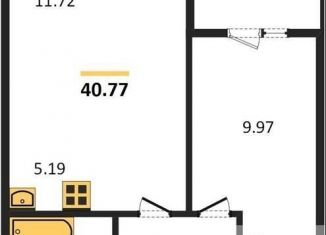 Продам 1-ком. квартиру, 40.8 м2, посёлок Элитный, Венская улица, 11