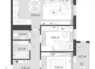 Продажа 3-комнатной квартиры, 54.6 м2, Томск, улица Войкова, 51с5, ЖК Войков