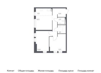 Продам двухкомнатную квартиру, 54.7 м2, Москва, жилой комплекс Остафьево, к17