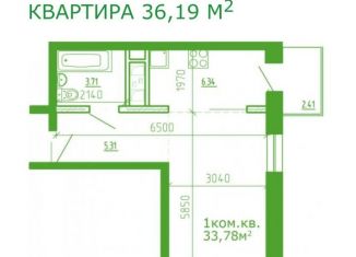Продажа квартиры студии, 36.2 м2, рабочий поселок Маркова, жилой комплекс Южный Парк, 11