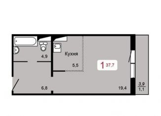 Продаю квартиру студию, 37.7 м2, Красноярск, Кировский район