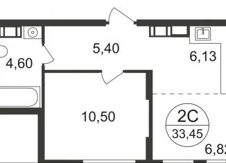 Продажа двухкомнатной квартиры, 33.5 м2, Люберцы, жилой комплекс Люберцы 2020, к66, ЖК Люберцы 2020