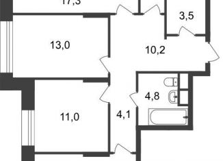 Продается 3-комнатная квартира, 85.1 м2, Московский, 11-я фаза, к3