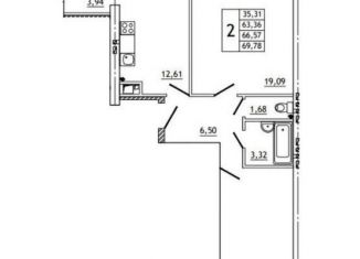 Продажа двухкомнатной квартиры, 69 м2, Смоленская область, Юбилейная улица, 16