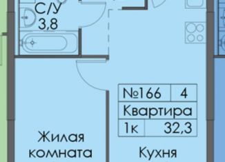 Продаю 1-комнатную квартиру, 32.3 м2, городской посёлок Янино-1, ЖК Янинский Лес