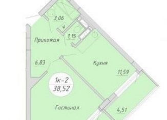Продам 1-комнатную квартиру, 38 м2, Новосибирск, Тульская улица, 80, ЖК Тульский