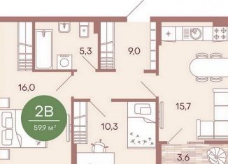 Продается двухкомнатная квартира, 59.9 м2, Пензенская область, жилой комплекс Норвуд, с6