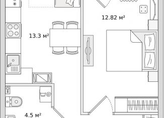 Продаю 1-ком. квартиру, 41 м2, Санкт-Петербург, ЖК Чёрная Речка