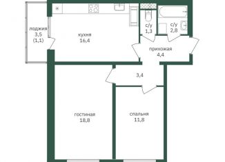 Продается 2-комнатная квартира, 60 м2, Москва, ЖК Зелёная Вертикаль, Варшавское шоссе, 170Ек2