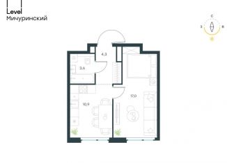Продам 1-комнатную квартиру, 35.8 м2, Москва, метро Мичуринский проспект