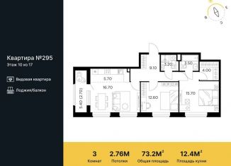 Продажа 3-комнатной квартиры, 73.2 м2, Московская область, жилой комплекс Белый Grad, к11.2