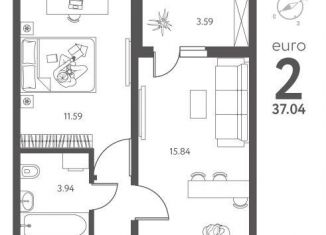 Продается 1-ком. квартира, 37 м2, Липецкая область