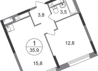 Продаю 1-ком. квартиру, 35.9 м2, деревня Рассказовка, деревня Рассказовка, 1