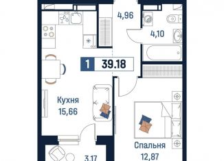 Продается 1-ком. квартира, 39.2 м2, Ленинградская область