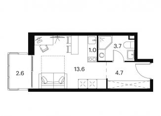 Квартира на продажу студия, 25.6 м2, Москва, район Отрадное, Сигнальный проезд, 12