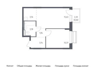 Продам 1-комнатную квартиру, 39.8 м2, Московская область