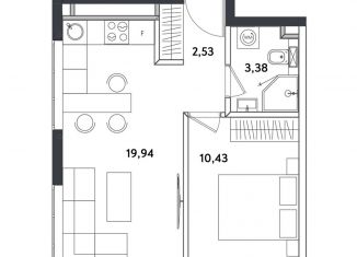 Продажа двухкомнатной квартиры, 36.3 м2, Москва, Окружной проезд, 10Г, станция Измайлово