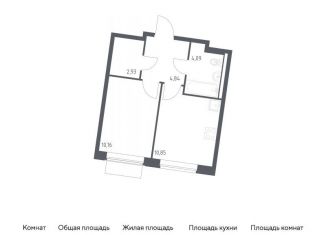1-комнатная квартира на продажу, 32.9 м2, Москва