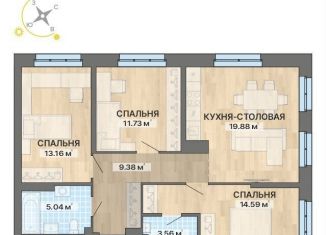 Продается 3-комнатная квартира, 77.3 м2, Екатеринбург, ЖК Северное Сияние