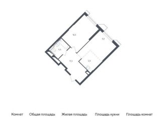 Продается однокомнатная квартира, 51.4 м2, Московская область, жилой комплекс Спутник, 21