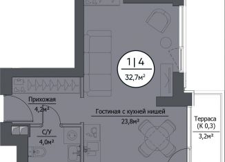 Квартира на продажу студия, 32.2 м2, Москва, 3-й Сетуньский проезд, 1, район Раменки