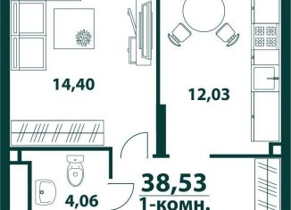 Продается 1-ком. квартира, 38.5 м2, Ульяновск, жилой комплекс Аквамарин-2, 3, Засвияжский район