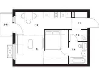 Продам 1-ком. квартиру, 35.7 м2, Нижегородская область, Небесная улица