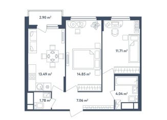 Продам 3-ком. квартиру, 54.4 м2, поселок Мещерино