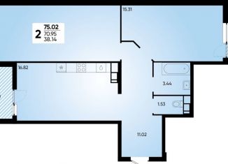 Продается 2-ком. квартира, 75 м2, Краснодар, Прикубанский округ